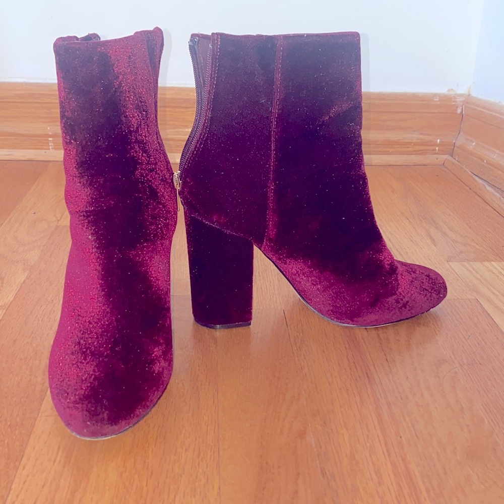 Velvet Heeled Booties